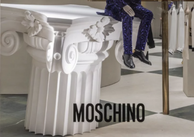 Vetrine per Moschino, via della Spiga, Milano